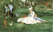 Edouard Manet The Monet Family in the Garden oil painting on canvas